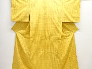 格子織り出し米沢紬着物・道行コートアンサンブル